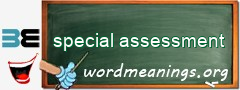 WordMeaning blackboard for special assessment